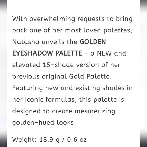 Natasha Deona Golden Eyeshadow Palette - Picture 11 of 12